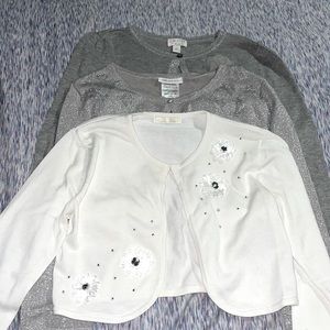 3 different colored cover ups for little girls dresses